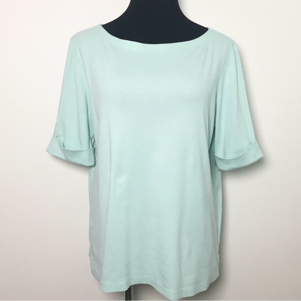 Karen Scott | Light Green Short Sleeve Top
